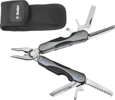 ЗУБР МАСТЕР мультитул 10 в 1 мини металлические ручки, нейлоновый чехол, 86 мм (47750) купить в Урае