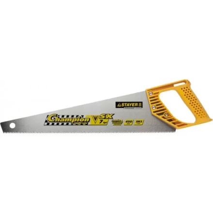 Ножовка STAYER &quot;PROFI&quot; &quot;CHAMPION&quot;, сверхбыстрый рез, прямой зуб, импульсная закалка, пластиковая ручка, 7 TPI, 450мм 15133-45_z01 купить в Урае