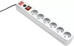 Удлинитель бытовой серия EF, с заземлением и выключателем, 5м, 6 роз., 10A Stern 95782