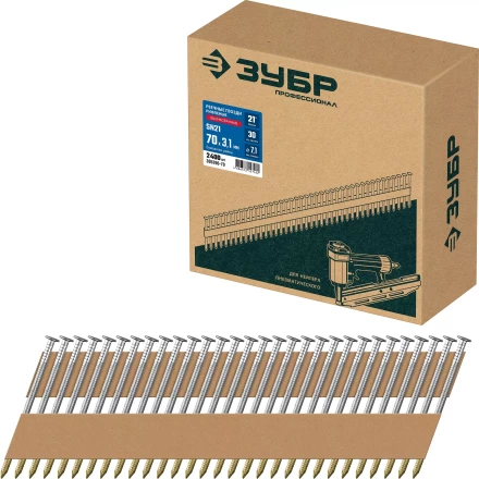 ЗУБР SN21 70 х 3.1 мм, реечные гвозди рифленые оцинкованные, 2400 шт (305396-70) купить в Урае