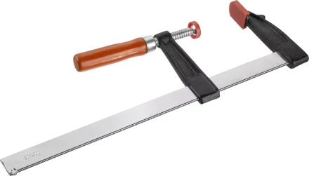 Струбцина ЗУБР &quot;СТАНДАРТ&quot;, тип &quot;F&quot;, деревянная ручка, стальная закаленная рейка, 80х300мм 32152-80-300 купить в Урае