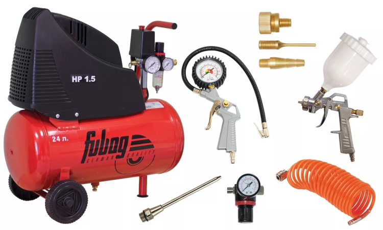 Компрессор безмасляный поршневой прямой привод Fubag House Master KIT + набор 5 предметов купить в Урае