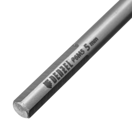 Сверло спиральное по металлу Denzel 5 х 132 мм, Р6М5, Golden Tip, удлиненное, 718254 купить в Урае