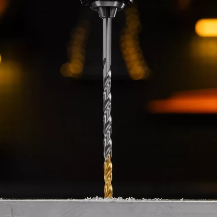 Сверло спиральное по металлу Denzel 5 х 132 мм, Р6М5, Golden Tip, удлиненное, 718254 купить в Урае