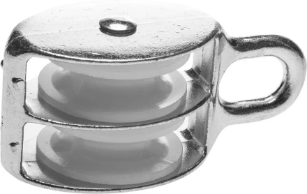 Блок ЗУБР двойной, оцинкованный, нейлоновый шкив, 9x40мм, 3 шт 4-304595-40 купить в Урае