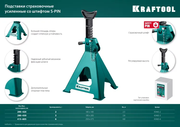 Подставка страховочная KRAFTOOL 43465-3 купить в Урае