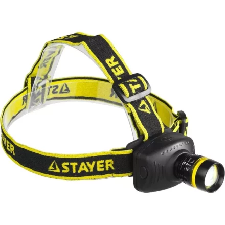 Фонарь STAYER &quot;PROFESSIONAL&quot; налобный светодиодный, 3Вт(140Лм), регулируемый фокус, 3 режима, 3ААА 56566 купить в Урае