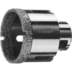 Алмазная коронка ЗУБР "ПРОФЕССИОНАЛ" универсальная для УШМ, сухое сверление, алмазы на вакуумной пайке,  посадка М14, d=54мм 29865-54