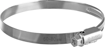 ЗУБР Х-9Н, 60 - 80 мм, накатная лента 9 мм, цинк, 50 шт, червячный хомут (37807-80) купить в Урае