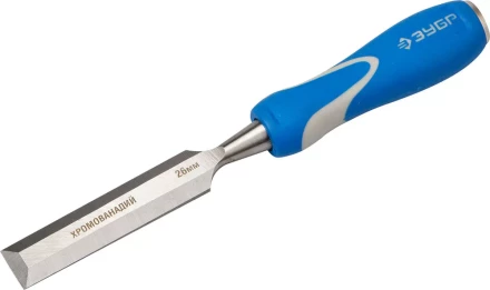 Стамеска ЗУБР &quot;ЭКСПЕРТ&quot; с ударопрочной двухкомпонетной ручкой и стальным затыльником для ударных работ, 26мм 18097-26 купить в Урае