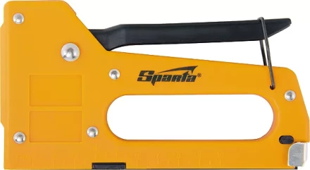 Степлер мебельный пластиковый со скобами 100 шт тип скобы 53 4-8 мм Sparta 42001 купить в Урае