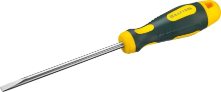 Отвертка KRAFTOOL, Cr-Mo-V сталь, двухкомпонентная противоскользящая рукоятка, SL, 6,0x125мм 250071-6.5-125 купить в Урае