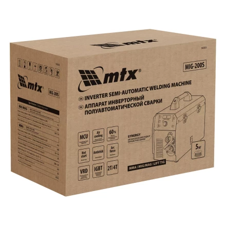 Аппарат инвертор. полуавтомат. cварки MTX MIG-200S, 200A, ПВ 60%, катушка 5 кг купить в Урае