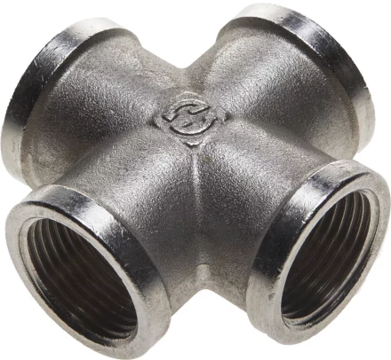 Крестовина GENERAL FITTINGS никелированная латунь, г/г/г/г, 3/4&quot; 51048-3/4 купить в Урае