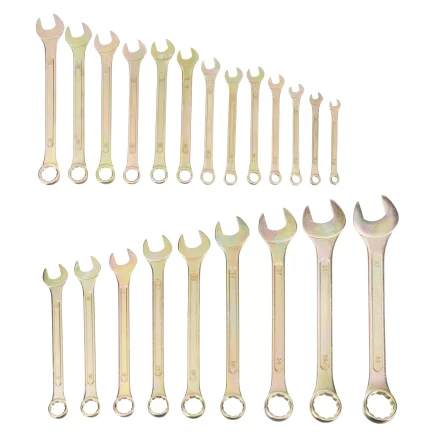 Набор ключей комбинированный Сибртех 6-32 мм, 22 шт, желтый цинк 15444 купить в Урае