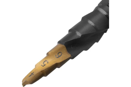 Сверло ступенчатое Denzel 723602, 4-5-6-7-8-9-10-11-12 мм, Р6М5, 6-гр. хвостовик купить в Урае