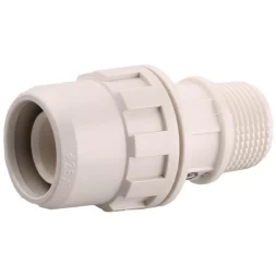 Муфта ЗУБР "ШиреФит" соединительная, "штуцер с гайкой - внешняя резьба", 20мм-1/2" 51461-20-1/2