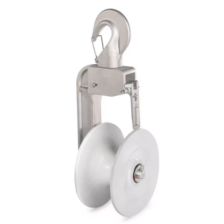 Ролик монтажный алюминиевый с крюком КВТ РМ-3 для раскатки проводов СИП (102114) купить в Урае