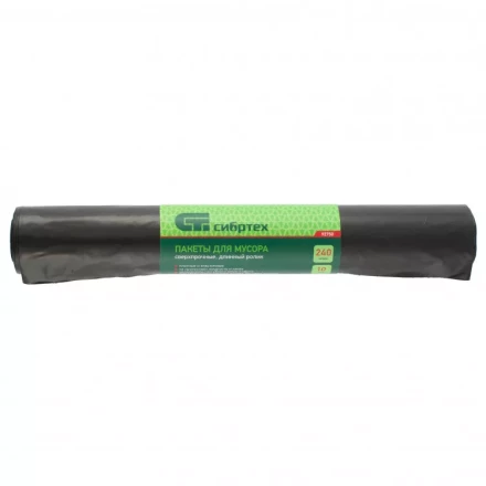 Пакеты для мусора 240 л x 10 шт пвд сверхпрочные длинный ролик Сибртех 92750 купить в Урае