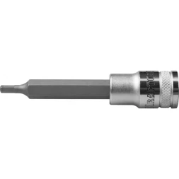 Торцовая бита-головка KRAFTOOL "INDUSTRIE QUALITAT", удлиненная, материал S2, HEX, сатинированная, 1/2", H3 27909-03