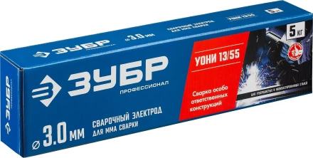 ЗУБР Д 3.0 х 350 мм, 5 кг в коробке, УОНИ 13/55 с основным покрытием, электрод сварочный, Профессионал (40025-3.0) купить в Урае