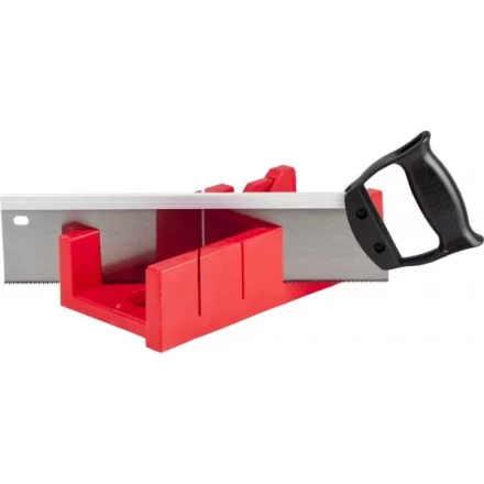 Набор ЗУБР &quot;МАСТЕР&quot;: Стусло пластмассовое + ножовка с пластиковой рукояткой с усиленным обушком, стусло MIDI-PLUS, 2,5&quot;, ножовка 295мм 15391-30 купить в Урае