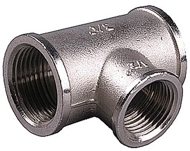 Тройник GENERAL FITTINGS переходной, никелированная латунь, г/г/г, 3/4"-1/2"-3/4" 51060-3/4-1/2-3/4 купить в Урае