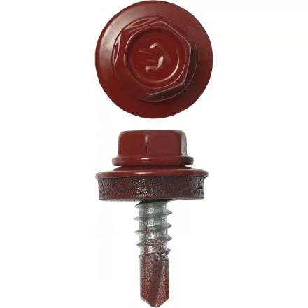 Саморезы ЗУБР "ПРОФЕССИОНАЛ" окраш., RAL 3003 рубин.-красн., для крепл. кров. матер. к металл. констр., 5.5x19мм, 500шт 4-300315-55-019-3003 купить в Урае