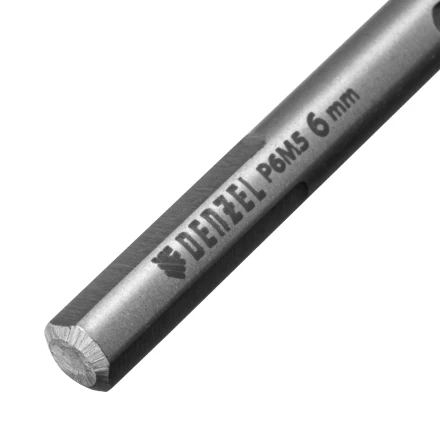 Сверло спиральное по металлу Denzel 6 х 139 мм, Р6М5, Golden Tip, удлиненное, 718256 купить в Урае