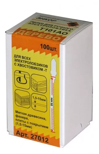 Пилка для электролобзика T101 AO HCS 1шт/100 Энкор 27012 купить в Урае