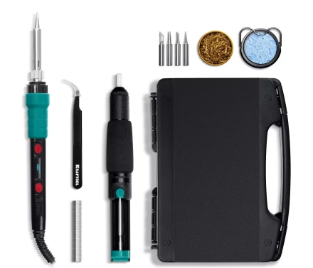 KRAFTOOL KS-15, 14-в-1 цифровая мини-паяльная станция, 90-480°С, 145 Вт, в кейсе 55346 купить в Урае