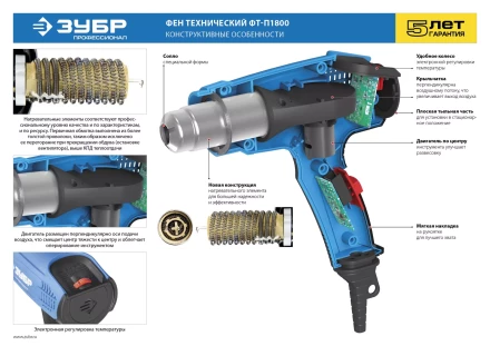 Фен технический + кейс ФТ-П1800 К серия ПРОФЕССИОНАЛ купить в Урае