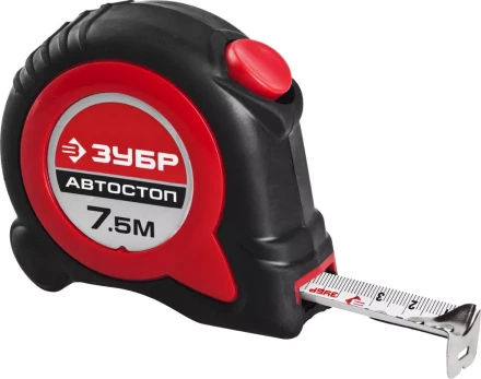 Рулетка ЗУБР &quot;МАСТЕР&quot;, двухкомпонентный корпус, автостоп, 7,5м/25мм 34052-08-25 купить в Урае