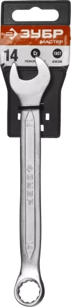Ключ ЗУБР &quot;МАСТЕР&quot; гаечный комбинированный, Cr-V сталь, хромированный, 14мм 27087-14 купить в Урае