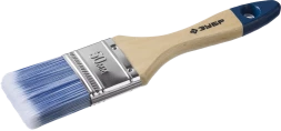 Плоская кисть ЗУБР АКВА 20 мм 3/4? светлая искусственная щетина деревянная ручка для воднодисперсионных и акриловых ЛКМ 4-01007-020