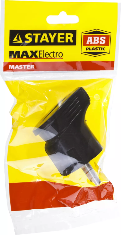 Вилка MAXElectro электрическая, 16А/220В, угловая, с заземлением, черная, STAYER 55161-B купить в Урае