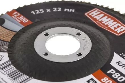 Круг Лепестковый Торцевой (КЛТ) HAMMER КЛТ 1 Ф125х22 Р80 213-026 купить в Урае