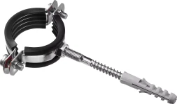 ЗУБР 1 1/4, цинк, 1 шт, трубный хомут с сантехнической шпилькой и дюбелем (37866-40-45)