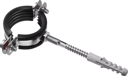 ЗУБР 1 1/4, цинк, 1 шт, трубный хомут с сантехнической шпилькой и дюбелем (37866-40-45) купить в Урае