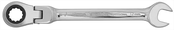 Ключ комбинированный трещоточный 14мм CrV шарнирный зерк.хром MATRIX PROFESSIONAL 14866 купить в Урае