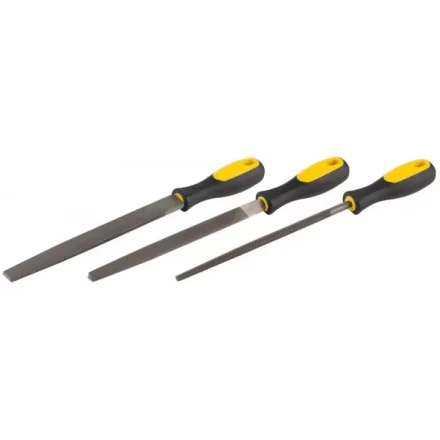 Набор STAYER &quot;PROFI&quot;: Напильники с двухкомпонентной рукояткой, плоский, трехгранный, круглый, №2, 200мм 16610-H3 купить в Урае