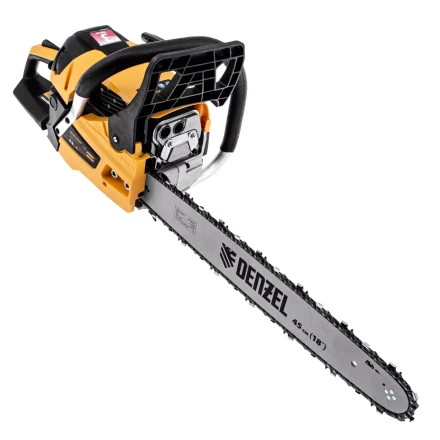 Пила цепная бензиновая Denzel DS-5218, шина 45 см, 52 см3, 3 л.с, шаг 0,325, паз 1,5 мм, 72 звена 95237 купить в Урае