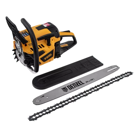 Пила цепная бензиновая Denzel DS-5218, шина 45 см, 52 см3, 3 л.с, шаг 0,325, паз 1,5 мм, 72 звена 95237 купить в Урае