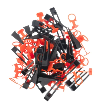 Комплект зажим и клин для системы выравнивания плитки СВП Кольцо, 40/40 шт. в пакете Сибртех 88111 купить в Урае