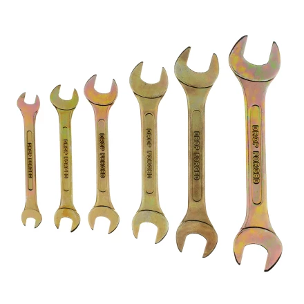 Набор ключей рожковых 6-17 мм, 6 шт, желтый цинк Сибртех 15279 купить в Урае