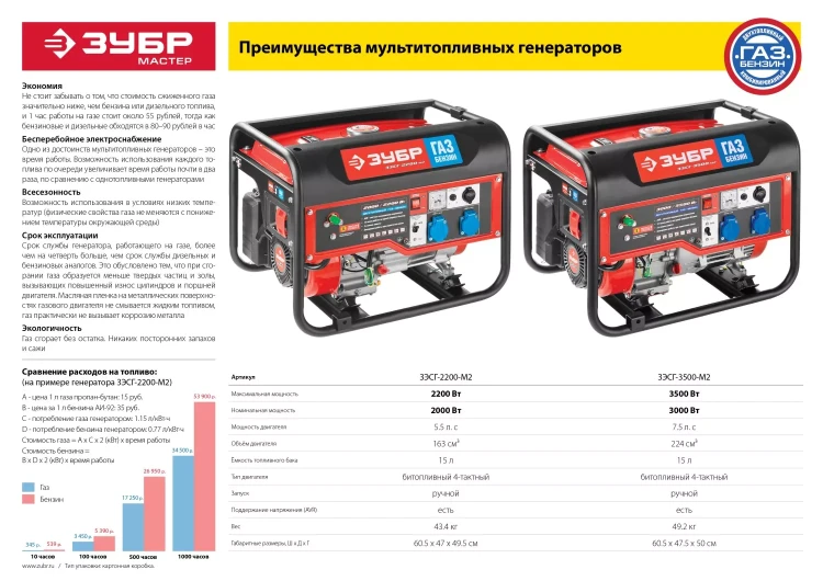 Генератор многотопливный ЗЭСГ-2200-М2 серия МАСТЕР купить в Урае