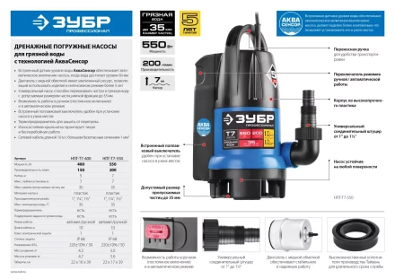 Насос дренажный НПГ-Т7-400 серия ПРОФЕССИОНАЛ купить в Урае