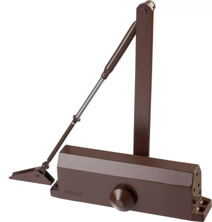 Доводчик дверной STAYER, для дверей массой до 100 кг, цвет коричневый 37917-100 купить в Урае