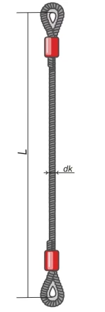 Строп ветвь канатная ВК-1.6 т L=2 Кч  din 2.0 т опрессовка купить в Урае