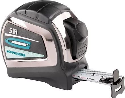 Рулетка &quot;Doppelhaken&quot; 5 м x 25 мм двухсторонний зацеп нейлон двуст. шкала автоматич  GROSS 31124 купить в Урае